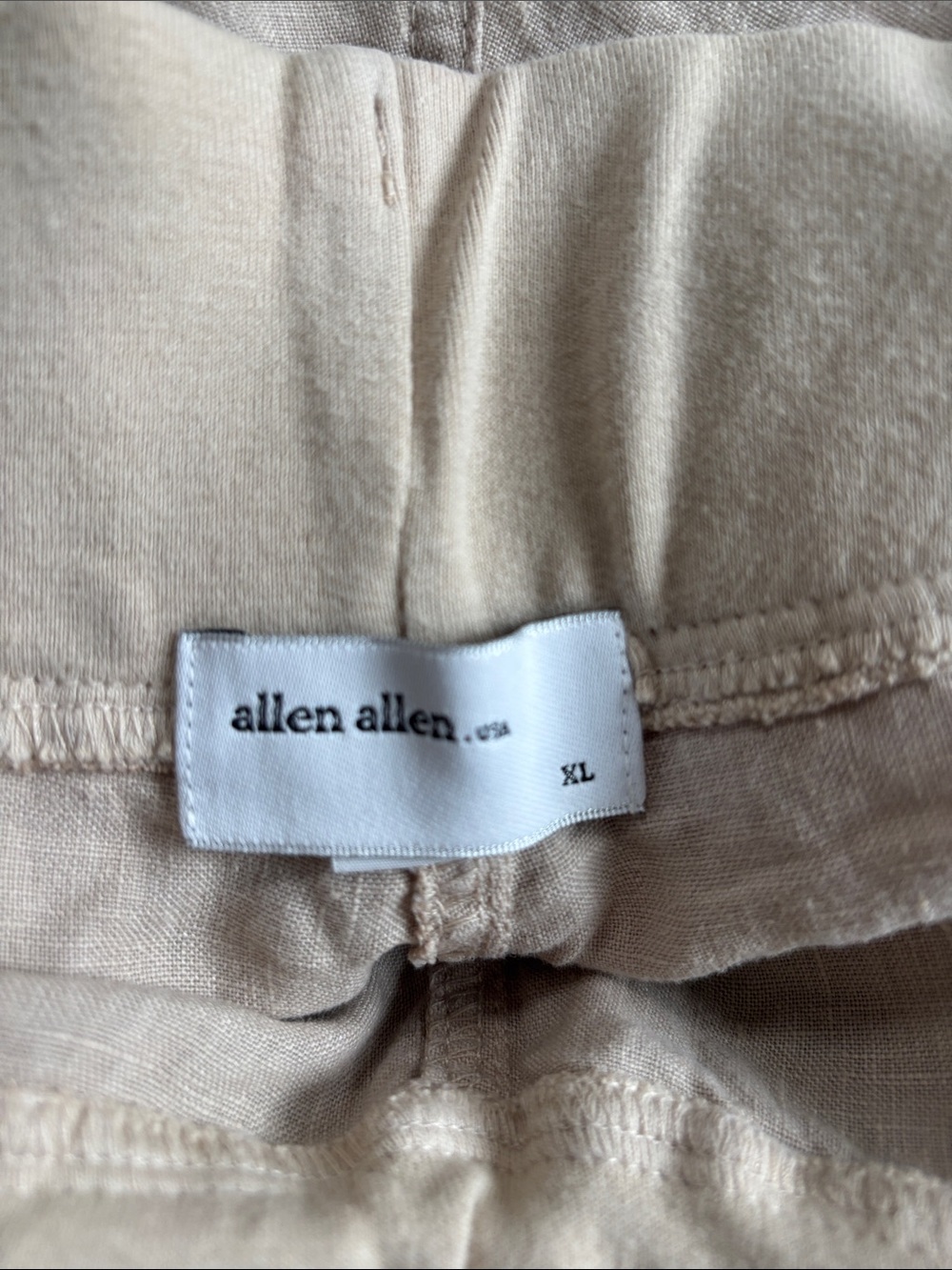 Allen Allen Light Tan Linen Top - Soft Neutral